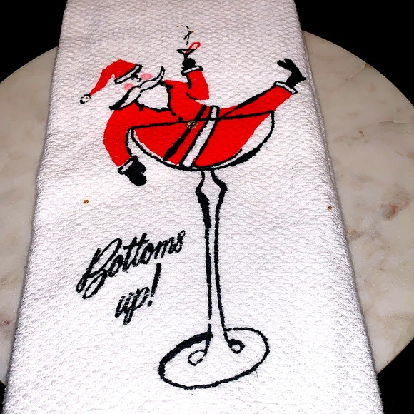 KATE SPADE NEW YORKK KITCHEN TOWELS RAISE A GLASS SET OF 2 NEW COTTON - Picture 5 of 7